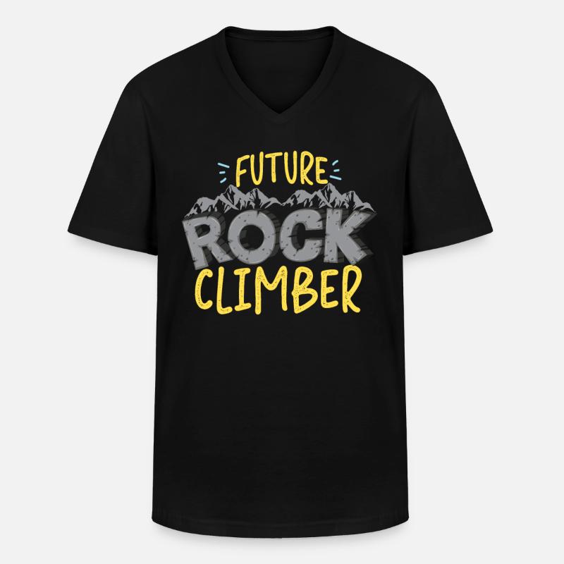 Rock Climbing Climber Future Rock - Männer-T-Shirt mit V-Ausschnitt - Schwarz