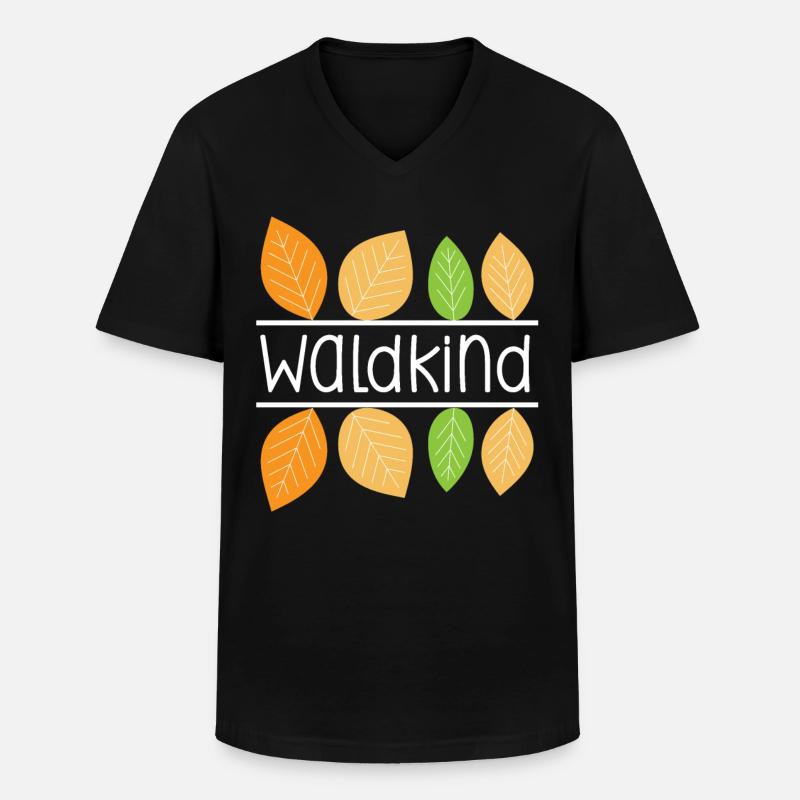 Waldkind - Männer-T-Shirt mit V-Ausschnitt - Schwarz