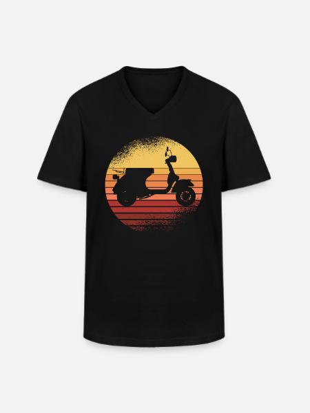 Scooter scooter deux roues - T-shirt col V Homme - noir