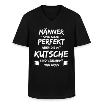 Kutsche Pferdekutsche Männer Kutscher - Männer-T-Shirt mit V-Ausschnitt - Schwarz - Vorne - AI Model Male 178 dark (178cm)