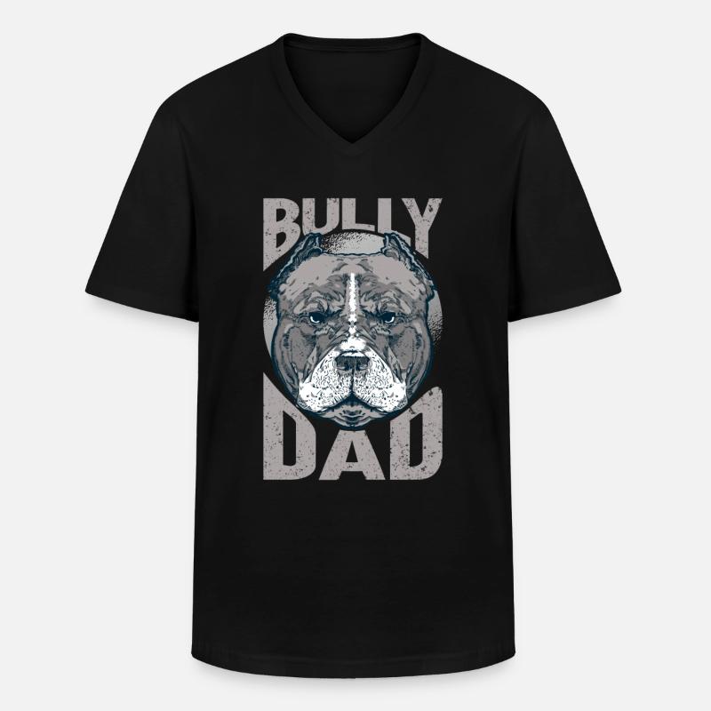 American Bully Dad Hundebesitzer - Männer-T-Shirt mit V-Ausschnitt - Schwarz