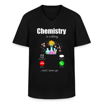 Chemist Laboratory Periodic Table Neutron Alchemy - Men's V-Neck T-Shirt - black - Front - AI Model Male 178 dark (178cm)