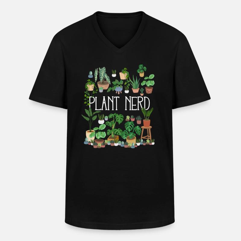 Plant Nerd - Männer-T-Shirt mit V-Ausschnitt - Schwarz