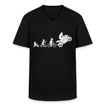 Motorrad Wheelie Laufrad Für Kinder - Männer-T-Shirt mit V-Ausschnitt - Schwarz - Vorne - AI Model Male 178 dark (178cm)