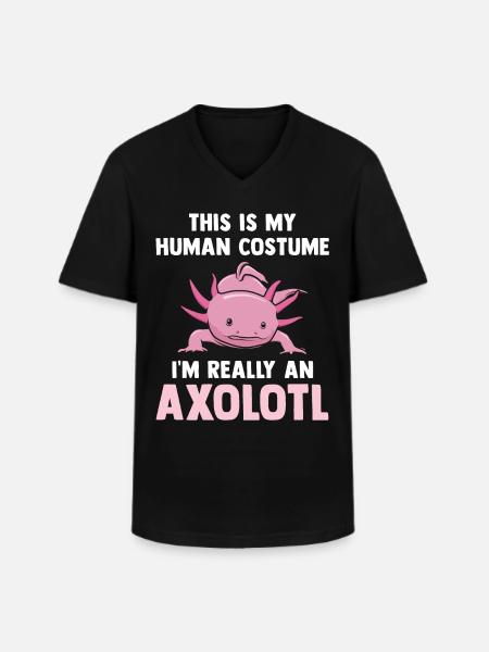 Axolotl - Men's V-Neck T-Shirt - black