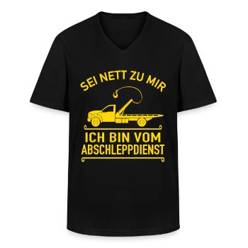 Auto Abschleppdienst Abschleppservice Abschlepper - Männer-T-Shirt mit V-Ausschnitt - Schwarz - Vorne - AI Model Male 178 dark (178cm)