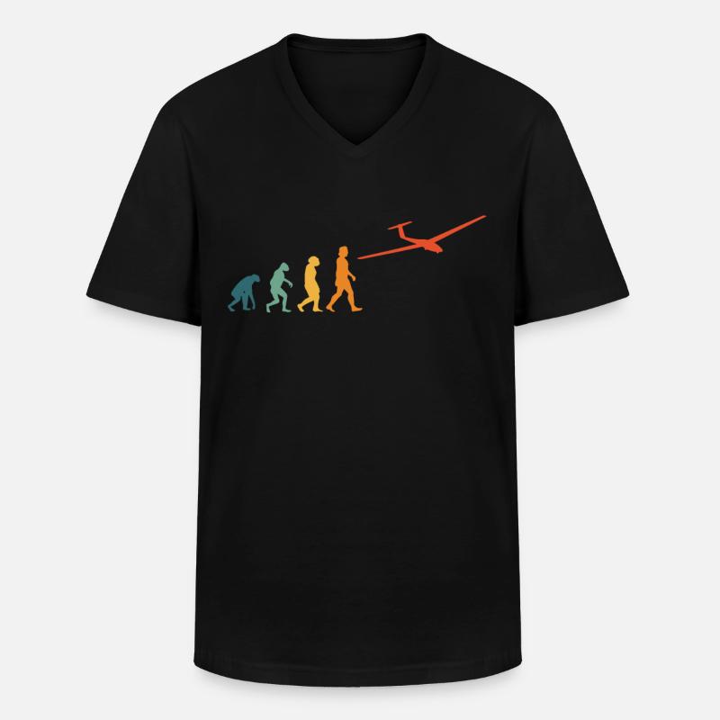 Glider Evolution Retro Glider - Men's V-Neck T-Shirt - black