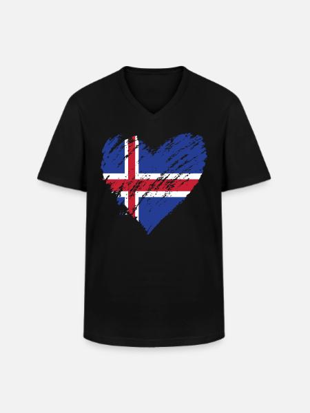iceland - Männer-T-Shirt mit V-Ausschnitt - Schwarz