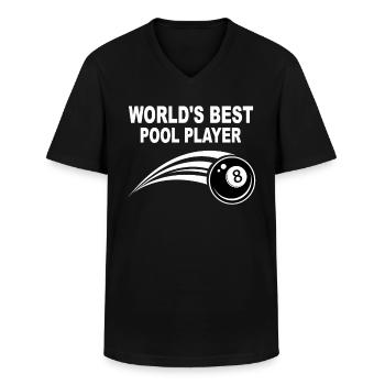 World's Best Pool Player - 8-Ball Pool Billiards - Men's V-Neck T-Shirt - black - Front - AI Model Male 178 dark (178cm)