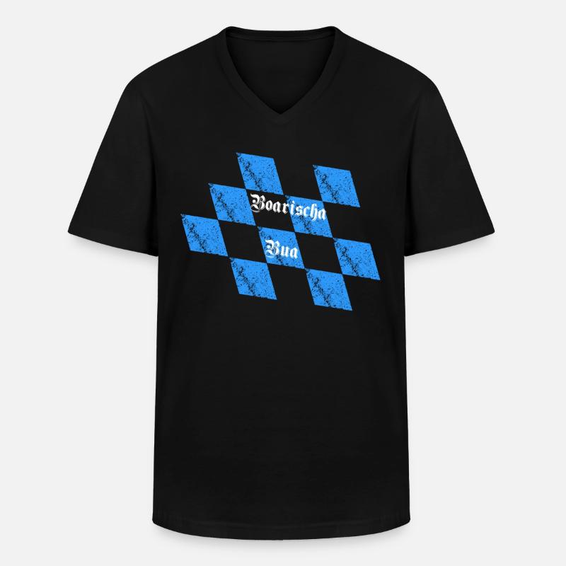 Boarischer Bua - Männer-T-Shirt mit V-Ausschnitt - Schwarz