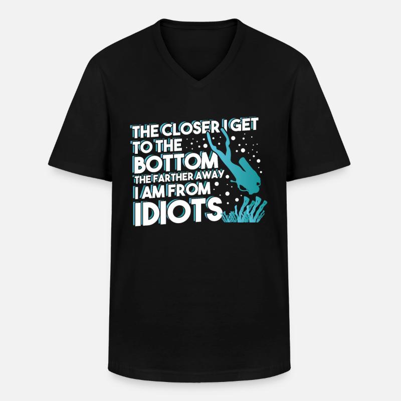 Tauchen - Männer-T-Shirt mit V-Ausschnitt - Schwarz