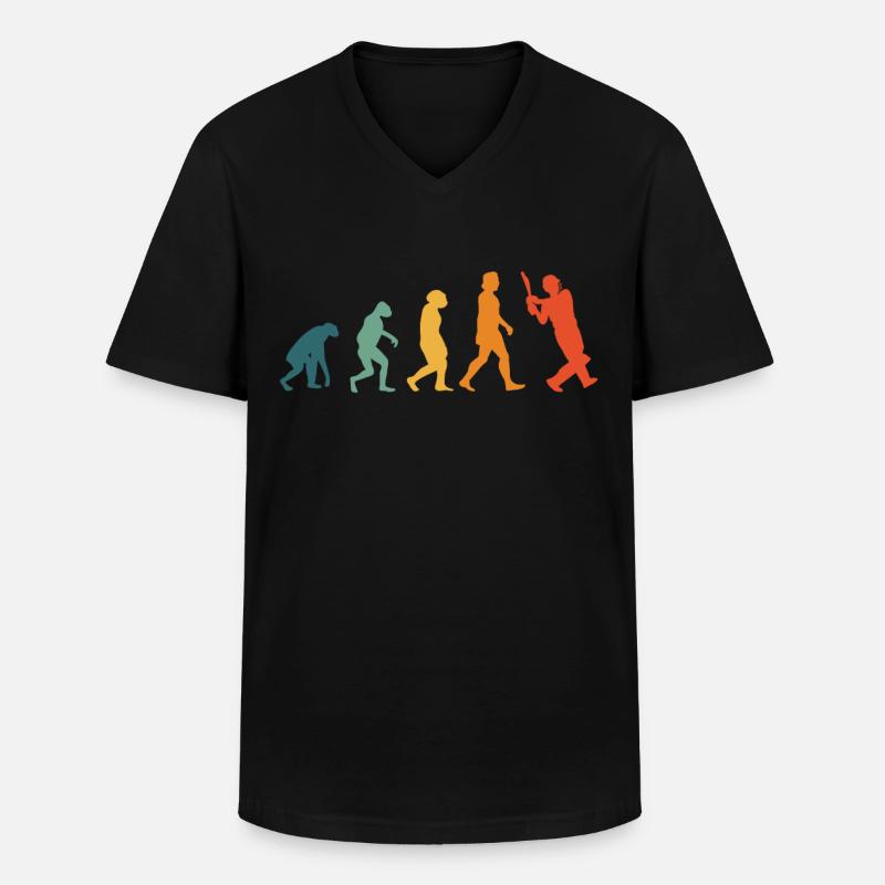 Cricket Evolution rétro cricket - T-shirt col V Homme - noir