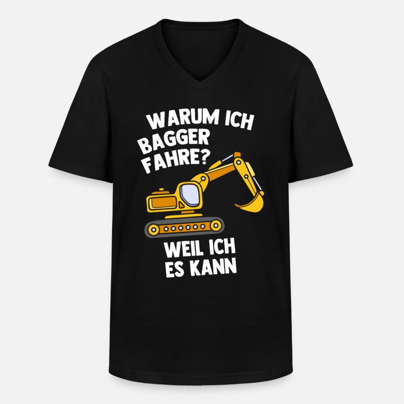 Bagger - Männer-T-Shirt mit V-Ausschnitt - Schwarz