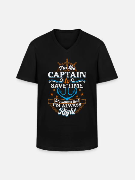 Yachting Sailing Boating Boat Captain - Men's V-Neck T-Shirt - black