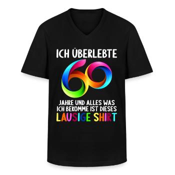 60 Jahre Alter 60. Geburtstag lausiges Shirt - Männer-T-Shirt mit V-Ausschnitt - Schwarz - Vorne - AI Model Male 178 dark (178cm)
