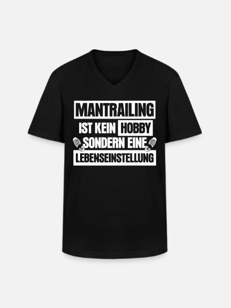 Mantrailing - Männer-T-Shirt mit V-Ausschnitt - Schwarz