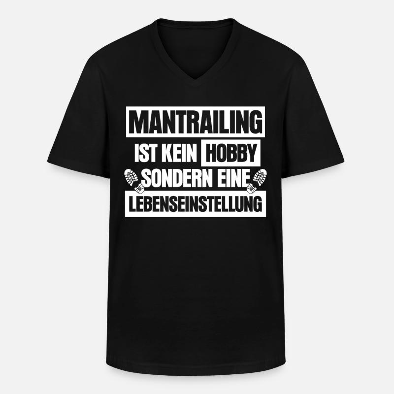 Mantrailing - Männer-T-Shirt mit V-Ausschnitt - Schwarz