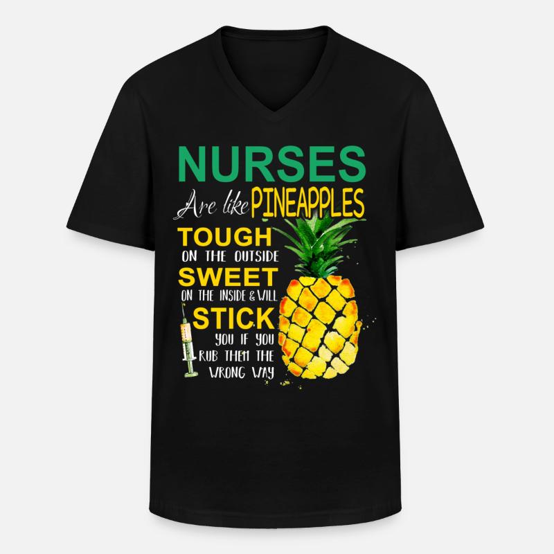Nurses Pineapples - Männer-T-Shirt mit V-Ausschnitt - Schwarz