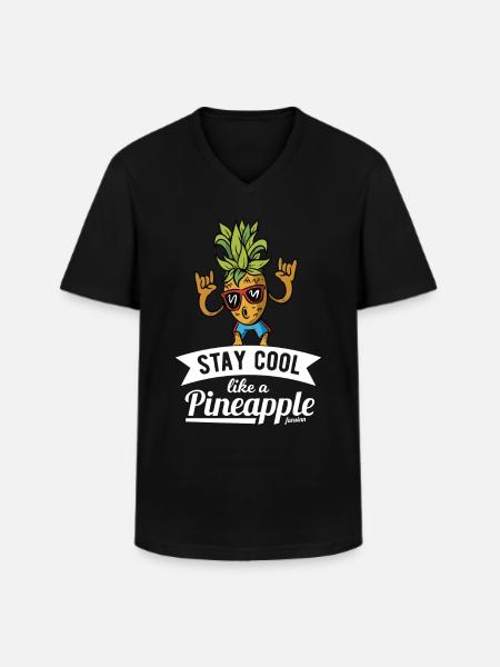 Pineapple - Men's V-Neck T-Shirt - black