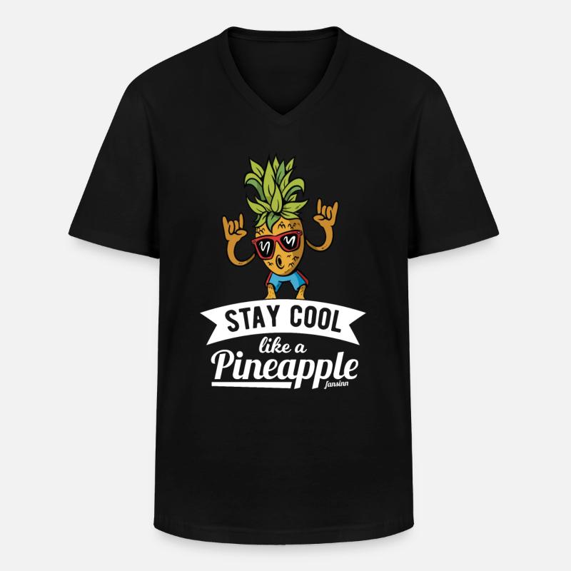 Pineapple - Men's V-Neck T-Shirt - black