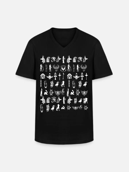 Hieroglyph - Men's V-Neck T-Shirt - black