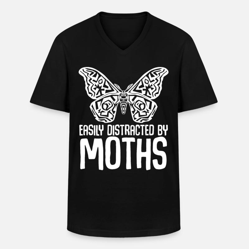 Moth Meme Moth - Men's V-Neck T-Shirt - black