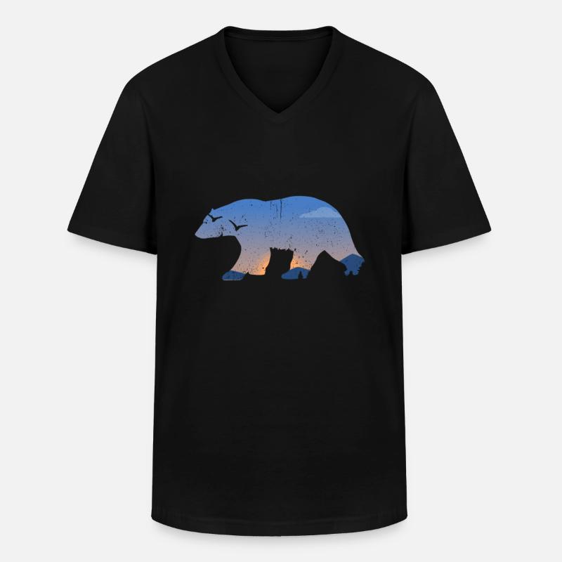 Bär - Männer-T-Shirt mit V-Ausschnitt - Schwarz