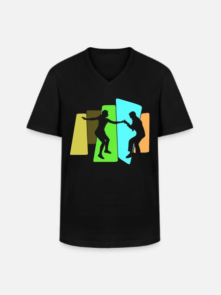 Boogie Woogie Swing Danse rétro - T-shirt col V Homme - noir