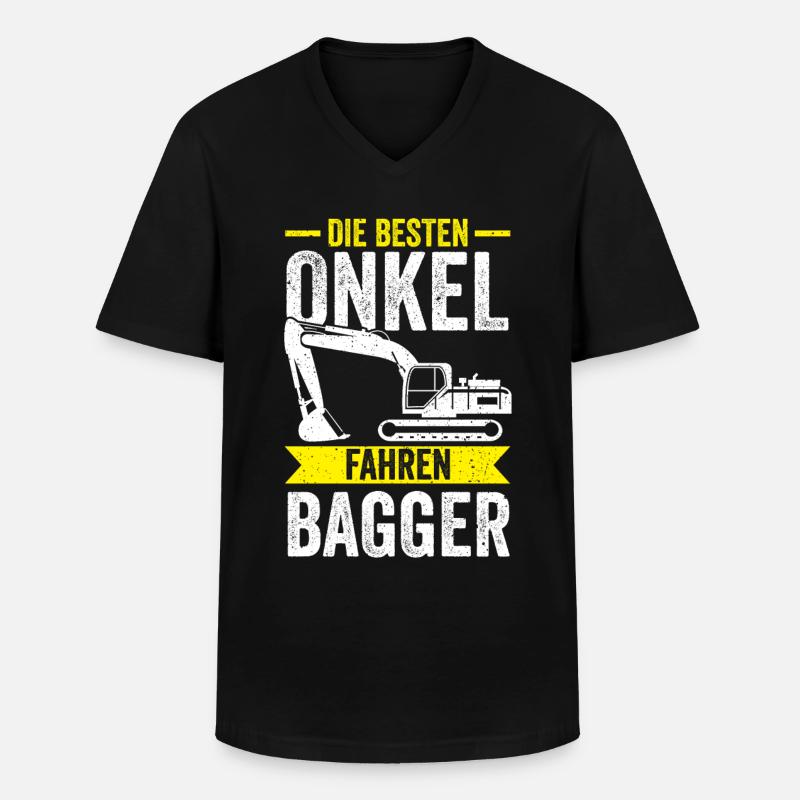Baggerfahrer Onkel Baggern Bagger - Männer-T-Shirt mit V-Ausschnitt - Schwarz