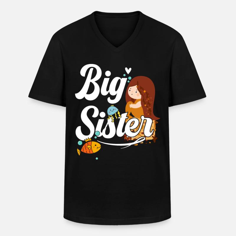Sorella maggiore Big Sis - Maglietta da uomo classica con scollo a V - nero