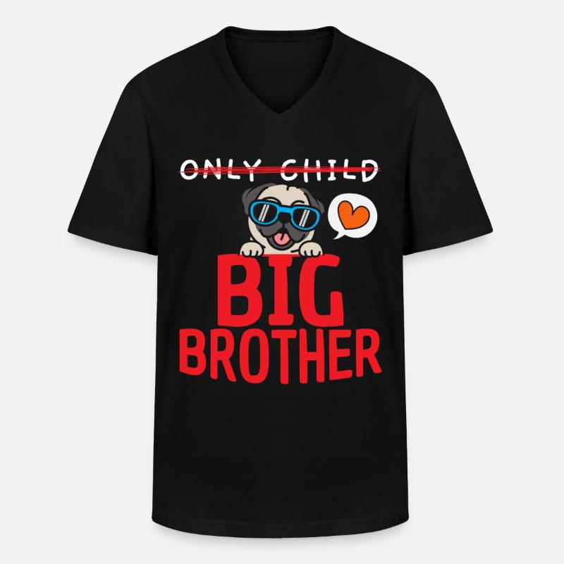 Kein Einzelkind Großer Bruder - Männer-T-Shirt mit V-Ausschnitt - Schwarz