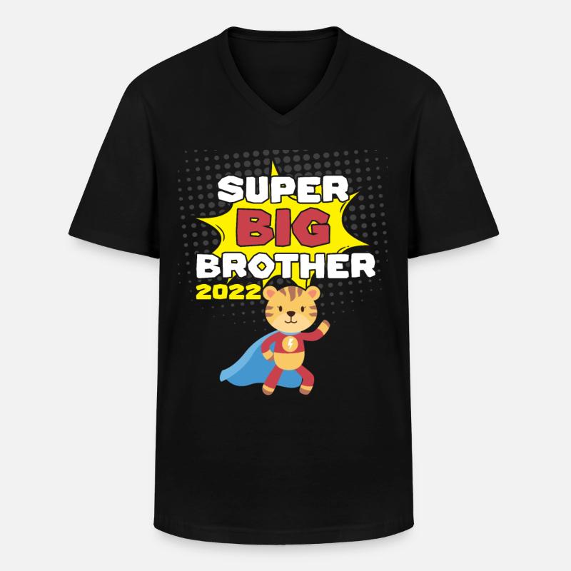 Super Großer Bruder Superheld 2022 - Männer-T-Shirt mit V-Ausschnitt - Schwarz