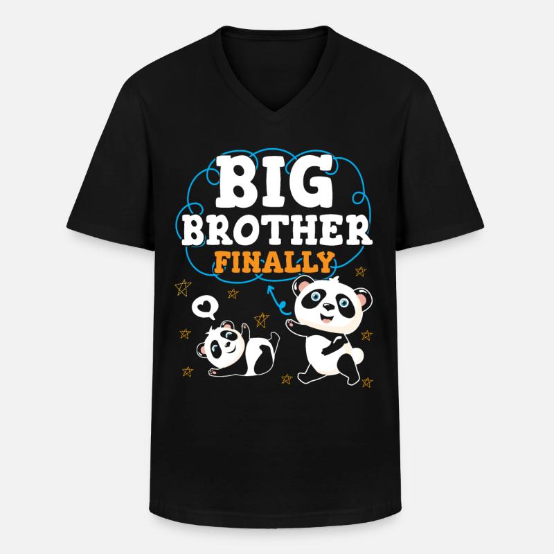 Endlich Großer Bruder Big Bro - Männer-T-Shirt mit V-Ausschnitt - Schwarz