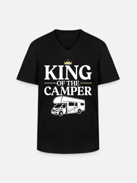 Camping Motorhome Campervan King - Men's V-Neck T-Shirt - black
