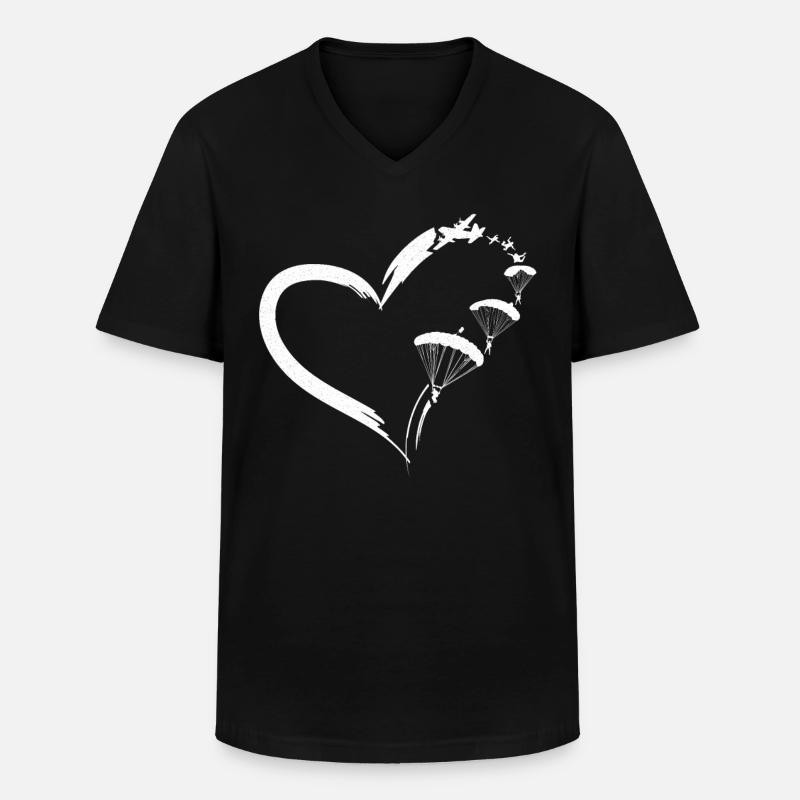 Skydiving Parachute Paraglide - Männer-T-Shirt mit V-Ausschnitt - Schwarz
