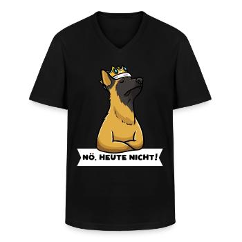 Sturer Malinois Hund Belgischer Schäferhund - Männer-T-Shirt mit V-Ausschnitt - Schwarz - Vorne - AI Model Male 178 dark (178cm)