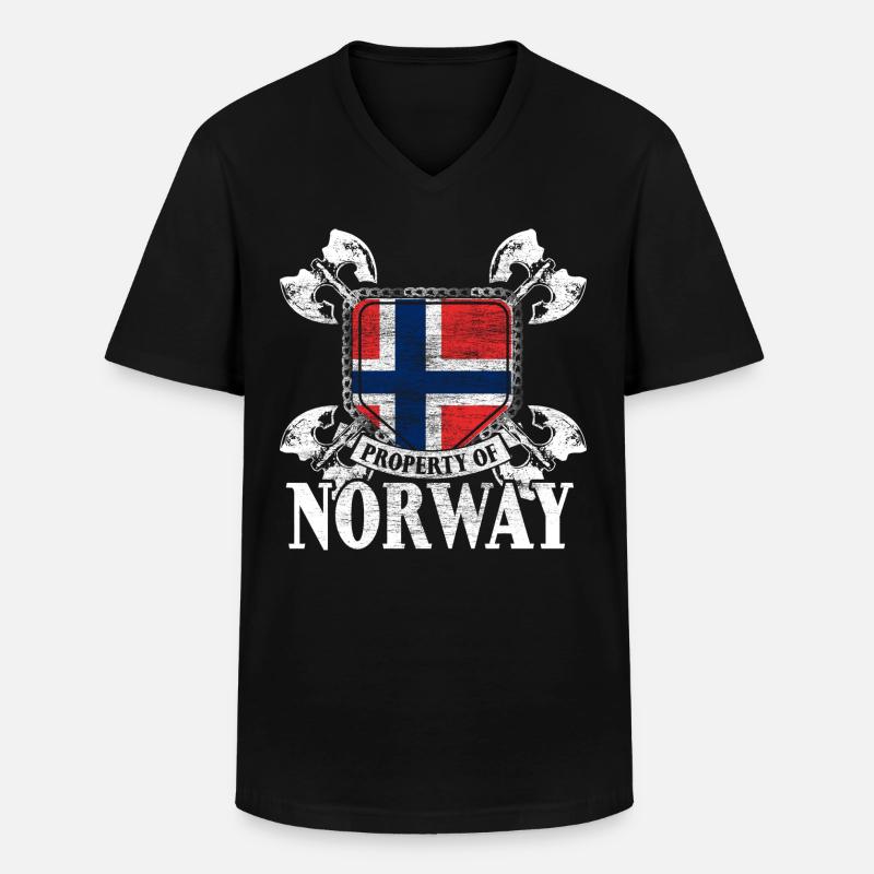 Norwegen Staat - Männer-T-Shirt mit V-Ausschnitt - Schwarz
