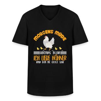 Hühnerflüsterer Huhn Hühnerhalter Hühner - Männer-T-Shirt mit V-Ausschnitt - Schwarz - Vorne - AI Model Male 178 dark (178cm)