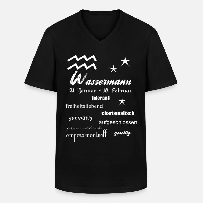 Wassermann Sternzeichen - Männer-T-Shirt mit V-Ausschnitt - Schwarz
