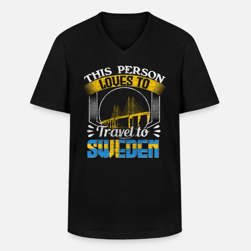 Schweden Herkunft - Männer-T-Shirt mit V-Ausschnitt - Schwarz