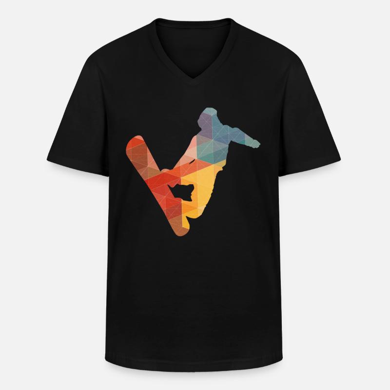 Snowboarden Snowboarder - Männer-T-Shirt mit V-Ausschnitt - Schwarz