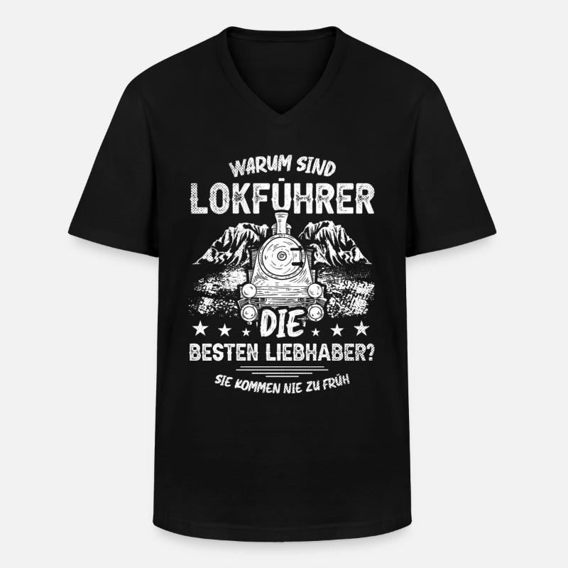 Eisenbahn - Männer-T-Shirt mit V-Ausschnitt - Schwarz