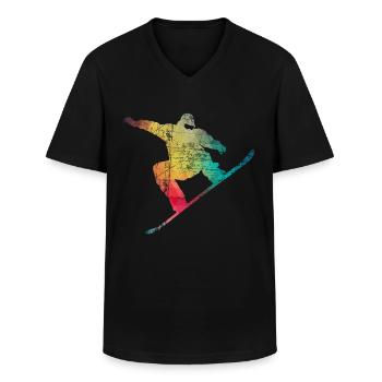 Snowboarder Snowboard - Männer-T-Shirt mit V-Ausschnitt - Schwarz - Vorne - AI Model Male 178 dark (178cm)