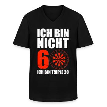 Ich Bin Nicht 60 Ich Bin Triple 20 Dartboard Dart - Männer-T-Shirt mit V-Ausschnitt - Schwarz - Vorne - AI Model Male 178 dark (178cm)