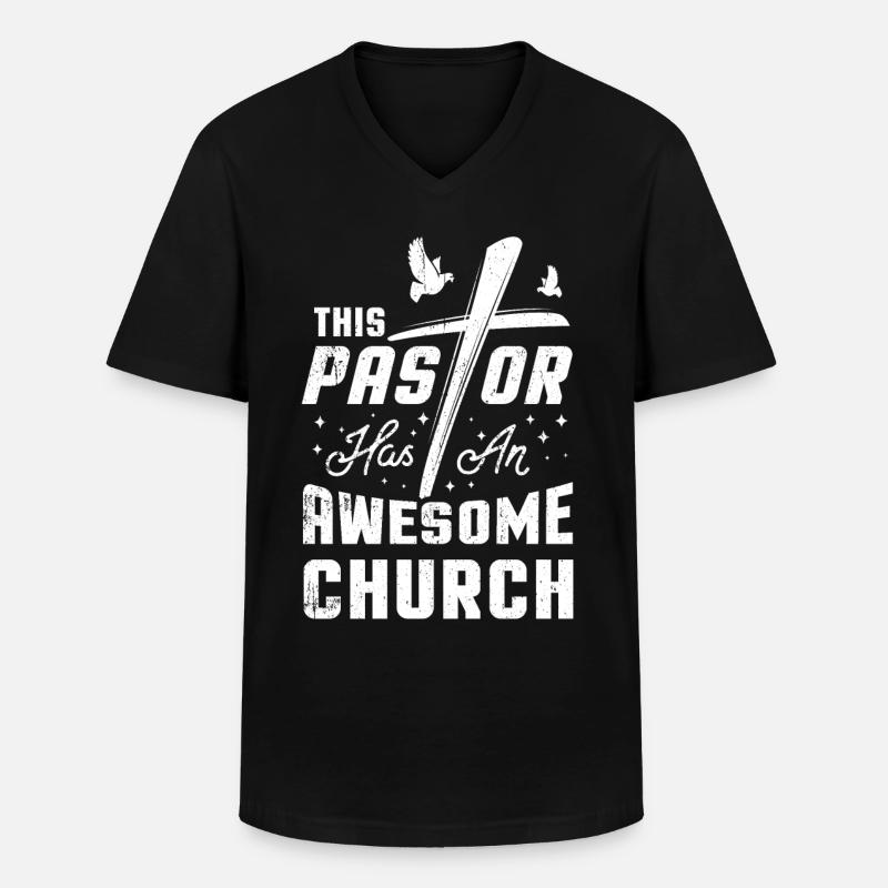 Pastor - Männer-T-Shirt mit V-Ausschnitt - Schwarz