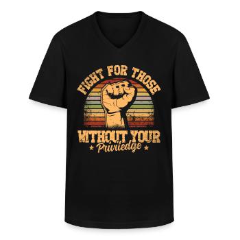 Conception féministe pour une féministe - T-shirt col V Homme - noir - Devant - AI Model Male 178 dark (178cm)