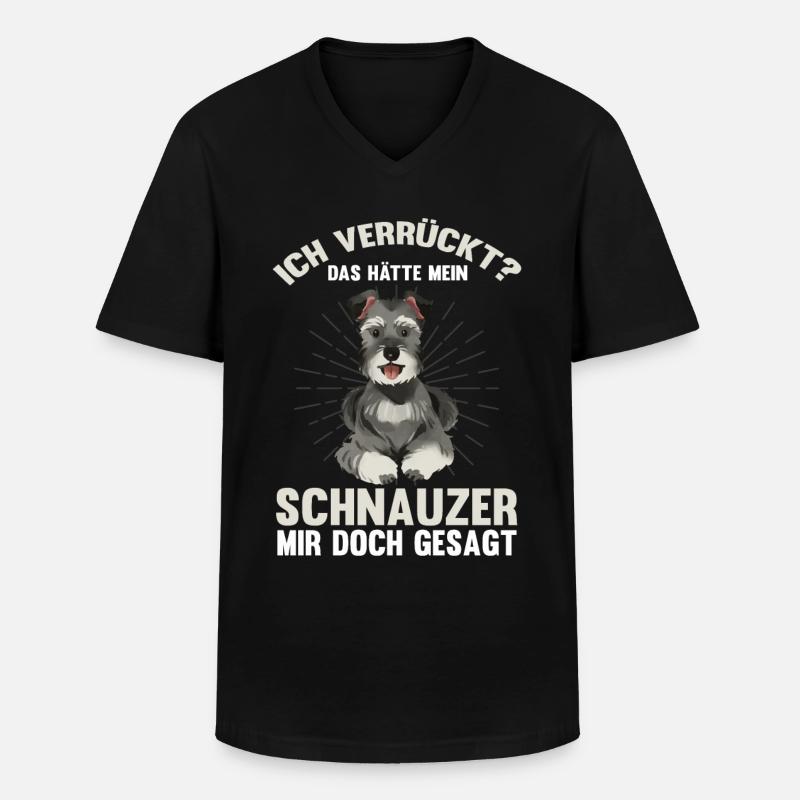 Schnauzer - Männer-T-Shirt mit V-Ausschnitt - Schwarz