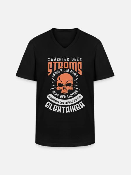 Elektrik - Männer-T-Shirt mit V-Ausschnitt - Schwarz