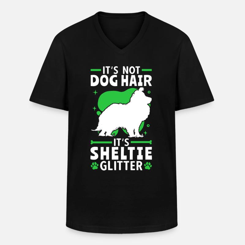 Das ist Sheltie Glitzer Shetland Sheepdog - Männer-T-Shirt mit V-Ausschnitt - Schwarz