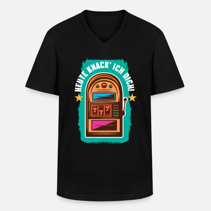 Heute knack' ich dich - Männer-T-Shirt mit V-Ausschnitt - Schwarz